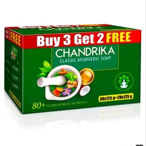 Chandrika Ayurvedic Handmade Soap, 125 grams (Pack of 3) 